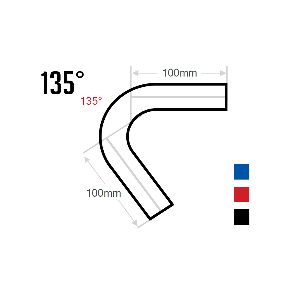 SILICONE HOSE 135 DEGREE ELBOW