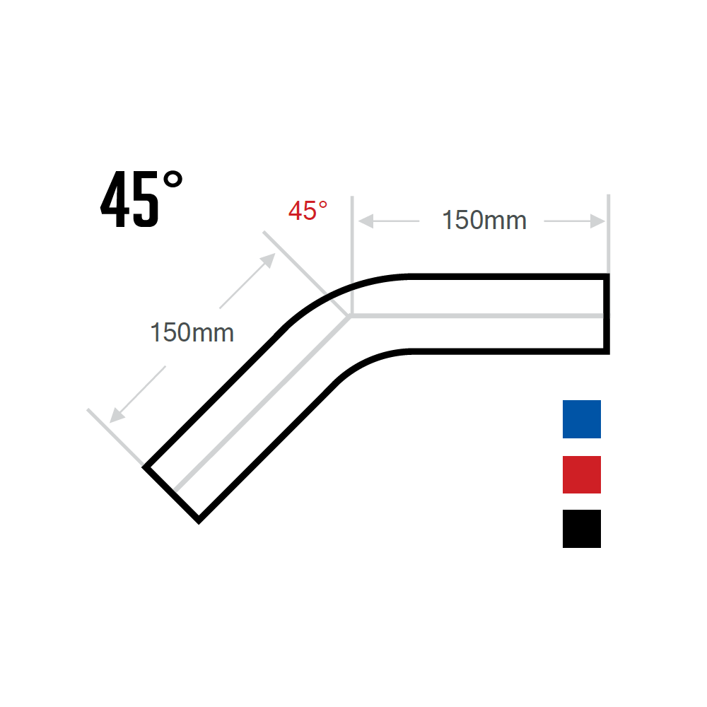 45 DEGREE ELBOW FLUORO SILICONE FUEL & OIL HOSE