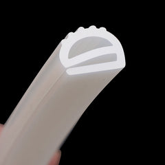 Transparent silicone rubber door and window sealing strip windproof strip E-type white