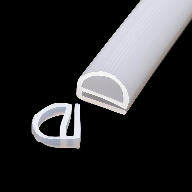 Transparent silicone rubber door and window sealing strip windproof strip E-type white