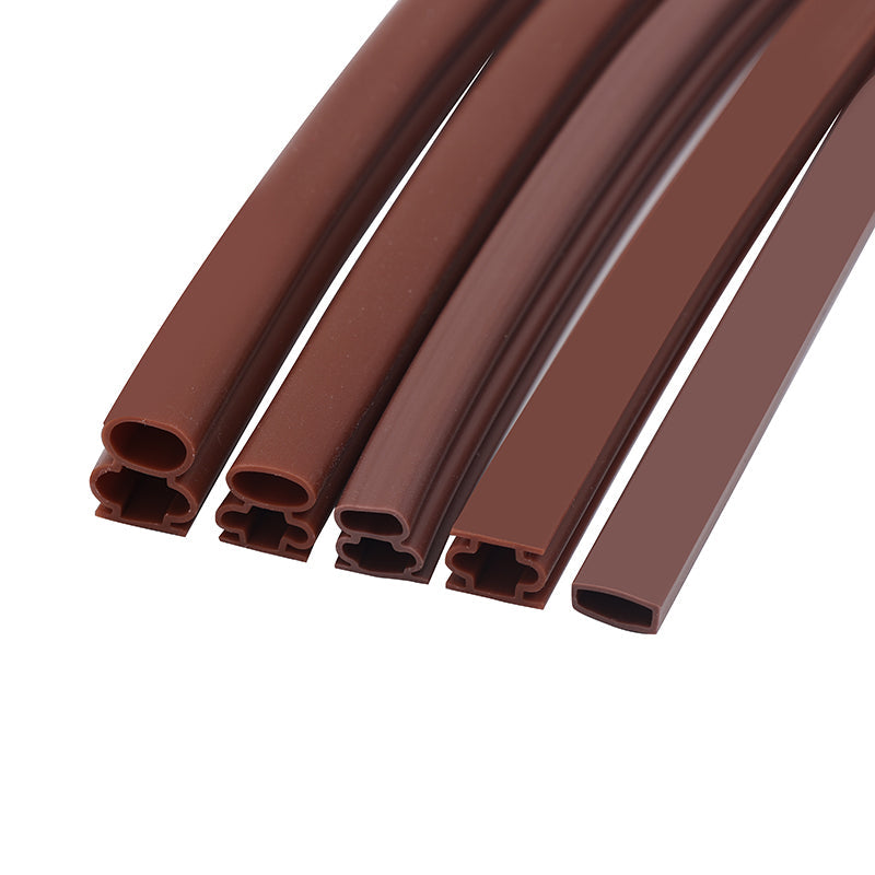 Self adhesive rubber door strips are used for sound insulation of doors and windows, as well as sealing strips for windproof and waterproof gaps between door frames (brown)